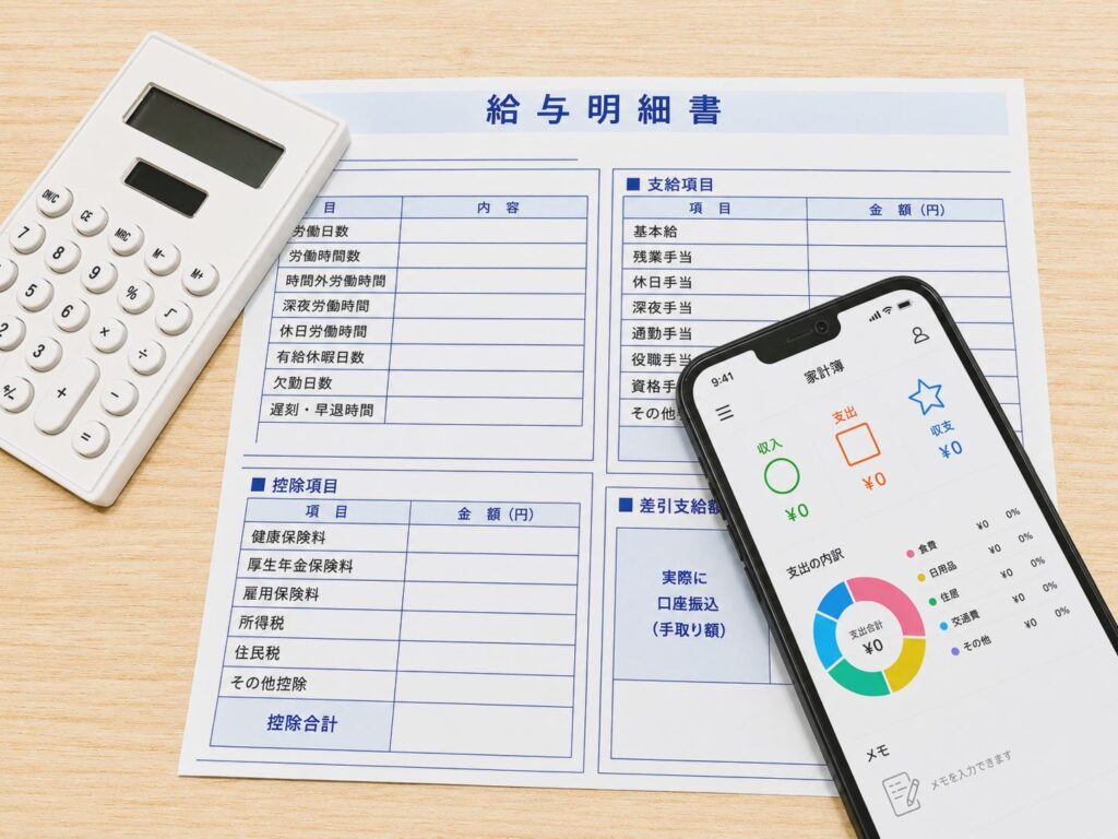 家計をアプリで確認するイメージ